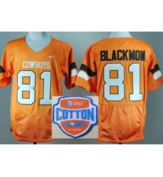 Oklahoma State Cowboys 81 Justin Blackmon Orange Pro Combat College Football NCAA Jerseys 2014 AT & T Cotton Bowl Game Patch Oklahoma State Cowboys 81 Justin Blackmon Orange Pro Combat College Football NCAA Jerseys 2014 AT & T Cotton Bowl Game Patch