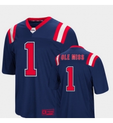 Men Ole Miss Rebels 1 Navy Foos Ball Football Colosseum Jersey Men Ole Miss Rebels 1 Navy Foos Ball Football Colosseum Jersey