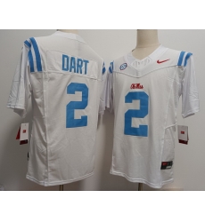 Men Ole Miss Rebels Jaxson Dart #2 White Stitched NCAA Jersey Men Ole Miss Rebels Jaxson Dart #2 White Stitched NCAA Jersey