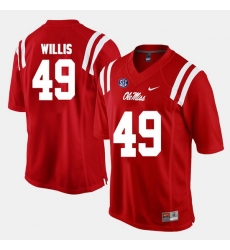 Men Patrick Willis Red Ole Miss Rebels Alumni Football Game Jersey Men Patrick Willis Red Ole Miss Rebels Alumni Football Game Jersey
