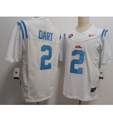 Ole Miss Rebels #2 Jaxson Dart White Blue F U S E Jersey Ole Miss Rebels #2 Jaxson Dart White Blue F U S E Jersey
