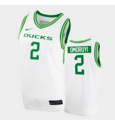 Men Oregon Ducks Eugene Omoruyi College Basketball White Replica 2020 21 Jersey Men Oregon Ducks Eugene Omoruyi College Basketball White Replica 2020 21 Jersey
