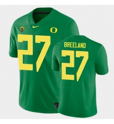 Men Oregon Ducks Jacob Breeland College Football Green Game Jersey Men Oregon Ducks Jacob Breeland College Football Green Game Jersey