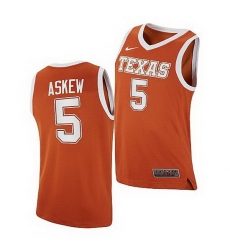 Texas Longhorns Devin Askew Orange College Basketball 2021 Top Transfers Jersey Texas Longhorns Devin Askew Orange College Basketball 2021 Top Transfers Jersey
