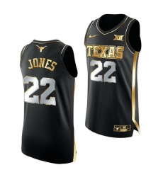 Texas Longhorns Kai Jones 2021 March Madness Golden Authentic Black Jersey Texas Longhorns Kai Jones 2021 March Madness Golden Authentic Black Jersey