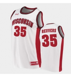 Men Wisconsin Badgers Nate Reuvers Replica White College Basketball Jersey Men Wisconsin Badgers Nate Reuvers Replica White College Basketball Jersey