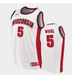 Men Wisconsin Badgers Tyler Wahl Replica White College Basketball Jersey Men Wisconsin Badgers Tyler Wahl Replica White College Basketball Jersey