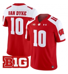 Men Youth Wisconsin Badgers 10 Tyler Van Dyke Red Alternate 2024 Vapor Limited Jersey All Stitched Men Youth Wisconsin Badgers 10 Tyler Van Dyke Red Alternate 2024 Vapor Limited Jersey All Stitched