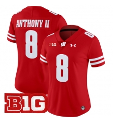 Women Wisconsin Badgers 8 Vinny Anthony II Red 2024 Vapor Limited Jersey All Stitched Women Wisconsin Badgers 8 Vinny Anthony II Red 2024 Vapor Limited Jersey All Stitched