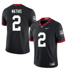 2020 Men #2 D'Wan Mathis Georgia Bulldogs Mascot 100th Anniversary College Football Jerseys Sale-Bla 2020 Men #2 D'Wan Mathis Georgia Bulldogs Mascot 100th Anniversary College Football Jerseys Sale-Bla