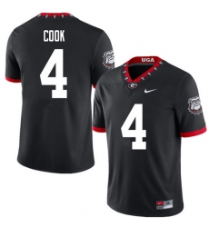2020 Men #4 James Cook Georgia Bulldogs Mascot 100th Anniversary College Football Jerseys Sale-Black 2020 Men #4 James Cook Georgia Bulldogs Mascot 100th Anniversary College Football Jerseys Sale-Black