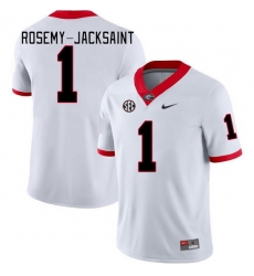 Men #1 Marcus Rosemy-Jacksaint Georgia Bulldogs College Football Jerseys Stitched-White Men #1 Marcus Rosemy-Jacksaint Georgia Bulldogs College Football Jerseys Stitched-White
