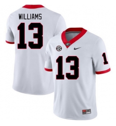 Men #13 Mykel Williams Georgia Bulldogs College Football Jerseys Stitched-White Men #13 Mykel Williams Georgia Bulldogs College Football Jerseys Stitched-White