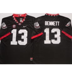 Men #13 Stetson Bennett Georgia Bulldogs Mascot 100th Anniversary College Football Jerseys Black Men #13 Stetson Bennett Georgia Bulldogs Mascot 100th Anniversary College Football Jerseys Black