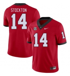 Men #14 Gunner Stockton Georgia Bulldogs College Football Jerseys Stitched-Red Men #14 Gunner Stockton Georgia Bulldogs College Football Jerseys Stitched-Red