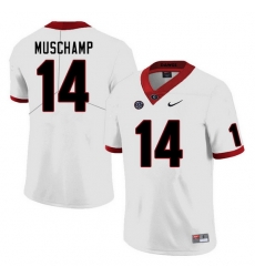 Men #14 Jackson Muschamp Georgia Bulldogs College Football Jerseys Sale-White Men #14 Jackson Muschamp Georgia Bulldogs College Football Jerseys Sale-White