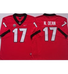 Men #17 Nakobe Dean Georgia Bulldogs College Football Jerseys Sale-red Men #17 Nakobe Dean Georgia Bulldogs College Football Jerseys Sale-red
