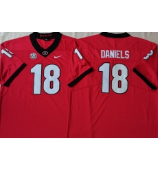 Men #18 JT Daniels Georgia Bulldogs College Football Jerseys Sale-Red Men #18 JT Daniels Georgia Bulldogs College Football Jerseys Sale-Red