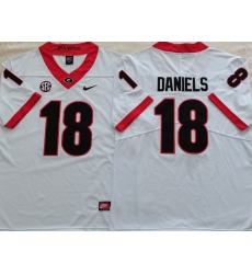 Men #18 JT Daniels Georgia Bulldogs College Football Jerseys Sale-White Men #18 JT Daniels Georgia Bulldogs College Football Jerseys Sale-White