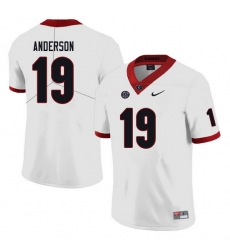 Men #19 Adam Anderson Georgia Bulldogs College Football Jerseys white Men #19 Adam Anderson Georgia Bulldogs College Football Jerseys white