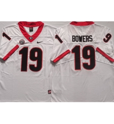 Men #19 Brock Bowers Georgia Bulldogs College Football Jerseys Sale-White Men #19 Brock Bowers Georgia Bulldogs College Football Jerseys Sale-White