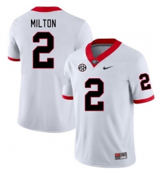 Men #2 Kendall Milton Georgia Bulldogs College Football Jerseys Stitched-White Men #2 Kendall Milton Georgia Bulldogs College Football Jerseys Stitched-White