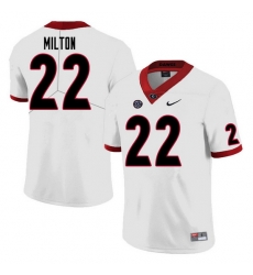Men #22 Kendall Milton Georgia Bulldogs College Football Jerseys Sale-White Men #22 Kendall Milton Georgia Bulldogs College Football Jerseys Sale-White