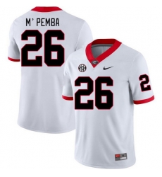 Men #26 Samuel M'Pemba Georgia Bulldogs College Football Jerseys Stitched-White Men #26 Samuel M'Pemba Georgia Bulldogs College Football Jerseys Stitched-White
