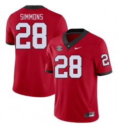 Men #28 Mack Simmons Georgia Bulldogs College Football Jerseys Stitched-Red Men #28 Mack Simmons Georgia Bulldogs College Football Jerseys Stitched-Red