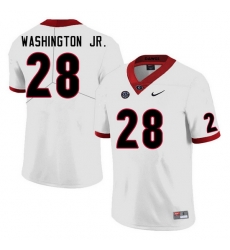 Men #28 Marcus Washington Jr. Georgia Bulldogs College Football Jerseys Sale-White Men #28 Marcus Washington Jr. Georgia Bulldogs College Football Jerseys Sale-White