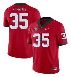 Men #35 Jacob Fleming Georgia Bulldogs College Football Jerseys Stitched-Red Men #35 Jacob Fleming Georgia Bulldogs College Football Jerseys Stitched-Red