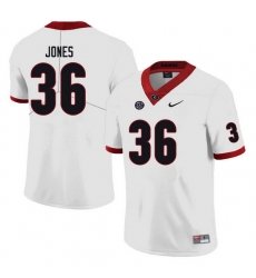 Men #36 Garrett Jones Georgia Bulldogs College Football Jerseys white Men #36 Garrett Jones Georgia Bulldogs College Football Jerseys white