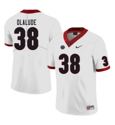 Men #38 Aaron Olalude Georgia Bulldogs College Football Jerseys Sale-White Men #38 Aaron Olalude Georgia Bulldogs College Football Jerseys Sale-White