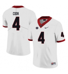 Men #4 James Cook Georgia Bulldogs College Football Jerseys white Men #4 James Cook Georgia Bulldogs College Football Jerseys white