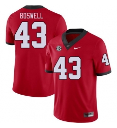 Men #43 James Boswell Georgia Bulldogs College Football Jerseys Stitched-Red Men #43 James Boswell Georgia Bulldogs College Football Jerseys Stitched-Red