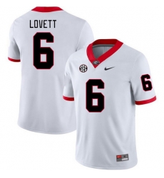 Men #6 Dominic Lovett Georgia Bulldogs College Football Jerseys Stitched-White Men #6 Dominic Lovett Georgia Bulldogs College Football Jerseys Stitched-White