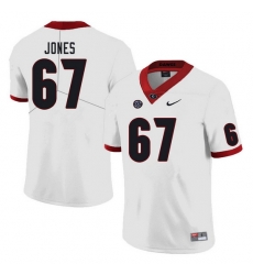 Men #67 Caleb Jones Georgia Bulldogs College Football Jerseys Sale-White Men #67 Caleb Jones Georgia Bulldogs College Football Jerseys Sale-White