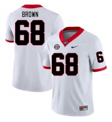 Men #68 Chris Brown Georgia Bulldogs College Football Jerseys Stitched-White Men #68 Chris Brown Georgia Bulldogs College Football Jerseys Stitched-White