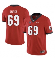 Men #69 Jamaree Salyer Georgia Bulldogs College Football Jerseys red Men #69 Jamaree Salyer Georgia Bulldogs College Football Jerseys red