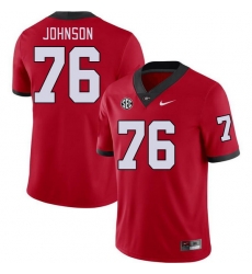 Men #76 Miles Johnson Georgia Bulldogs College Football Jerseys Stitched-Red Men #76 Miles Johnson Georgia Bulldogs College Football Jerseys Stitched-Red