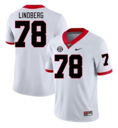 Men #78 Chad Lindberg Georgia Bulldogs College Football Jerseys Stitched-White Men #78 Chad Lindberg Georgia Bulldogs College Football Jerseys Stitched-White