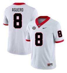 Men #8 Joenel Aguero Georgia Bulldogs College Football Jerseys Stitched-White Men #8 Joenel Aguero Georgia Bulldogs College Football Jerseys Stitched-White