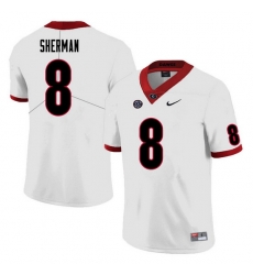 Men #8 MJ Sherman Georgia Bulldogs College Football Jerseys Sale-White Men #8 MJ Sherman Georgia Bulldogs College Football Jerseys Sale-White