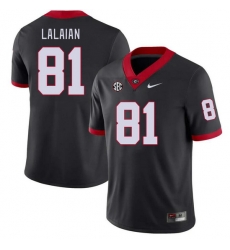 Men #81 David Lalaian Georgia Bulldogs College Football Jerseys Stitched-Black Men #81 David Lalaian Georgia Bulldogs College Football Jerseys Stitched-Black