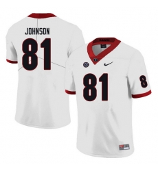 Men #81 Jaylen Johnson Georgia Bulldogs College Football Jerseys white Men #81 Jaylen Johnson Georgia Bulldogs College Football Jerseys white