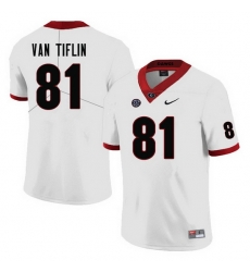 Men #81 Steven Van Tiflin Georgia Bulldogs College Football Jerseys-White Men #81 Steven Van Tiflin Georgia Bulldogs College Football Jerseys-White