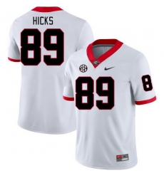 Men #89 Braxton Hicks Georgia Bulldogs College Football Jerseys Stitched-White Men #89 Braxton Hicks Georgia Bulldogs College Football Jerseys Stitched-White