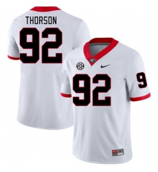 Men #92 Brett Thorson Georgia Bulldogs College Football Jerseys Stitched-White Men #92 Brett Thorson Georgia Bulldogs College Football Jerseys Stitched-White