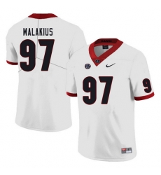 Men #97 Tyler Malakius Georgia Bulldogs College Football Jerseys Sale-White Men #97 Tyler Malakius Georgia Bulldogs College Football Jerseys Sale-White