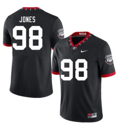 Men #98 Noah Jones Georgia Bulldogs 100th Anniversary College Football Jerseys Sale-100th Black Men #98 Noah Jones Georgia Bulldogs 100th Anniversary College Football Jerseys Sale-100th Black